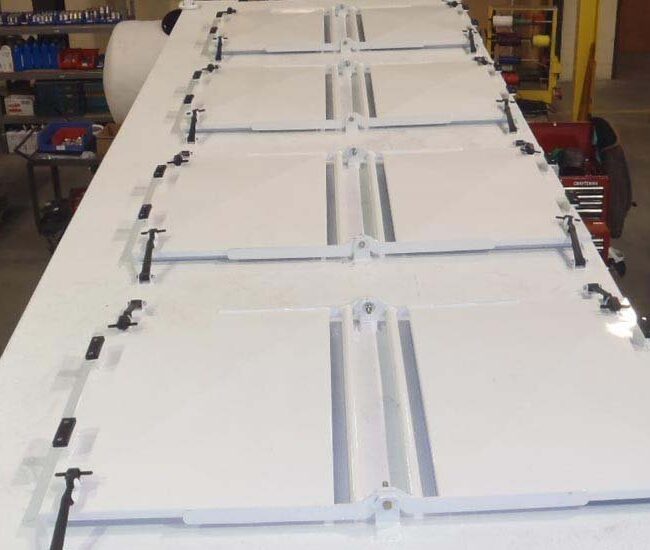 A bin machine's 2 separated sealed bins that can be used together or separately.