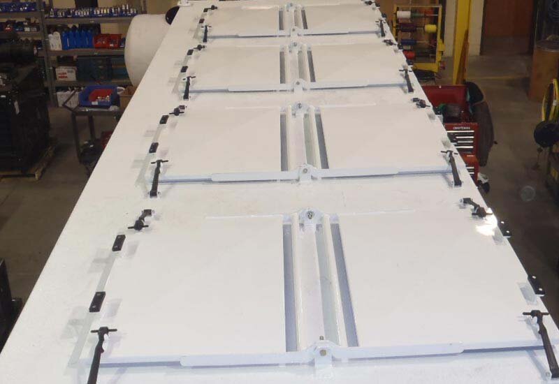 A bin machine's 2 separated sealed bins that can be used together or separately.