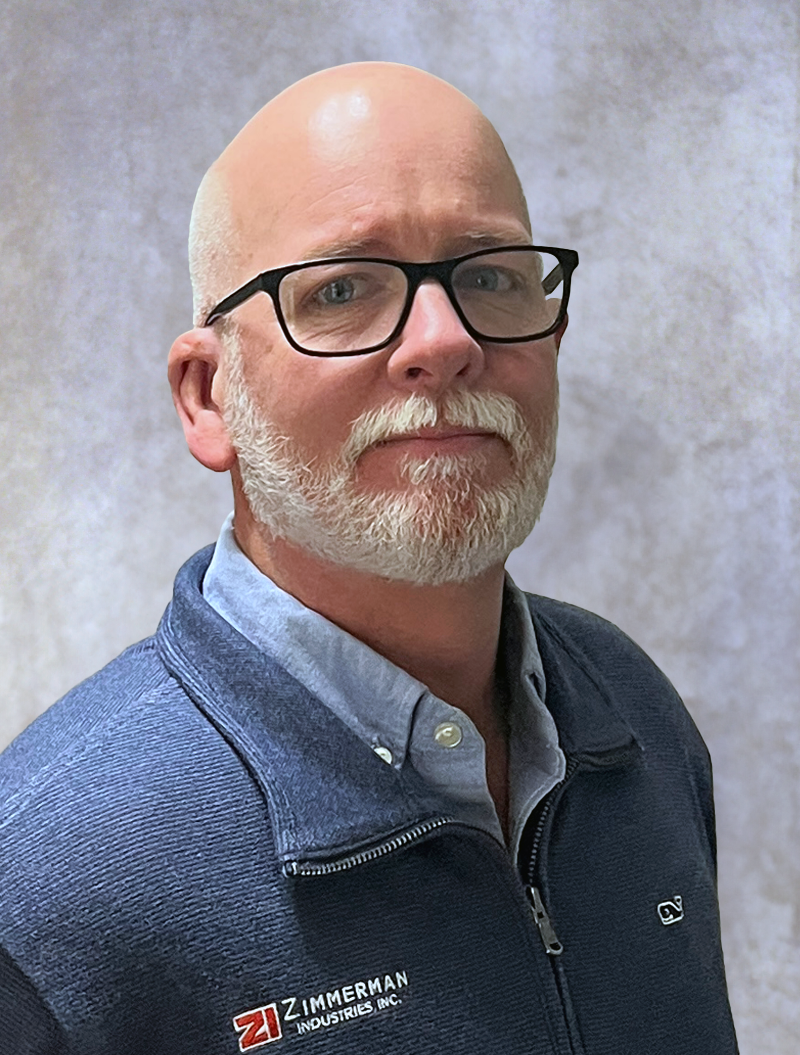 Professional headshot of Chad Smith, Southeast Sales of Zimmerman Industries, Inc. - the inventor of the original volumetric concrete mixer, made in the USA.